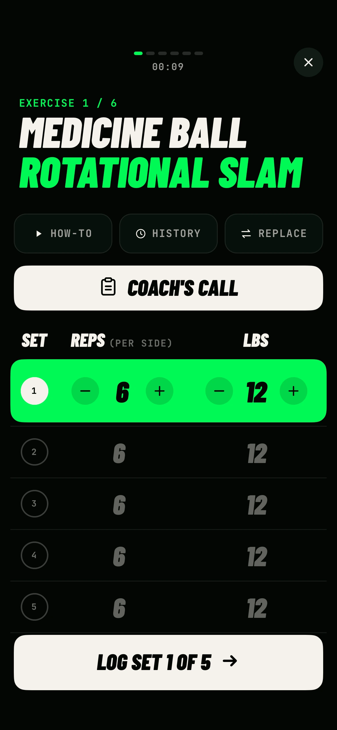 BaseballFit coach's call screen