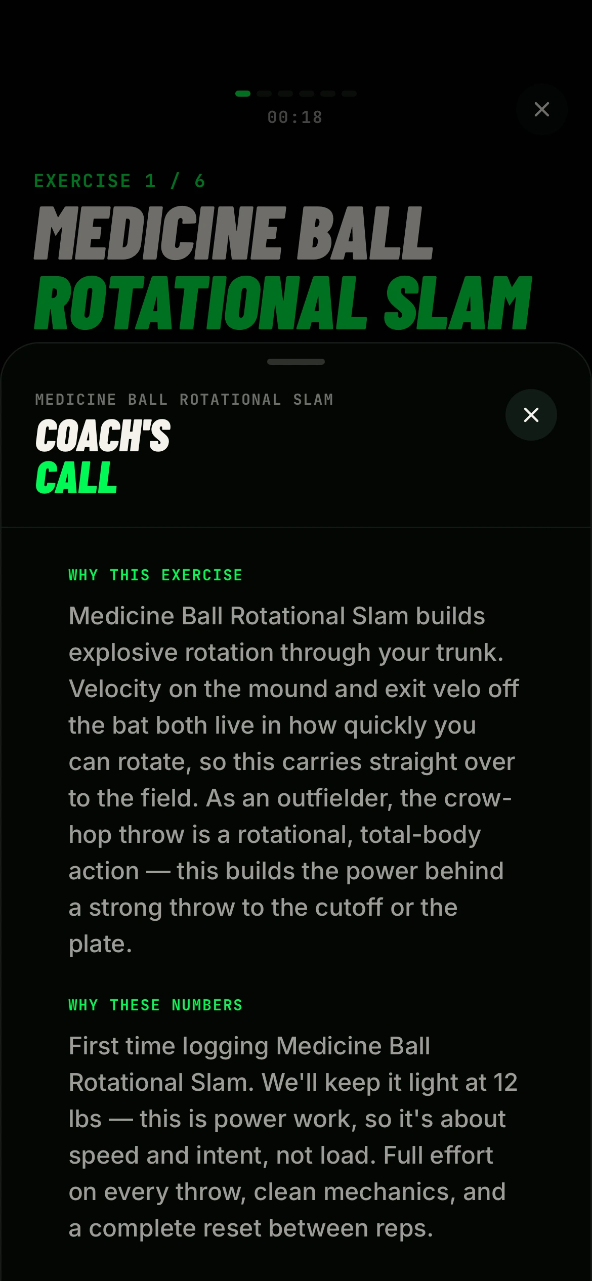 BaseballFit coach's call screen alternate